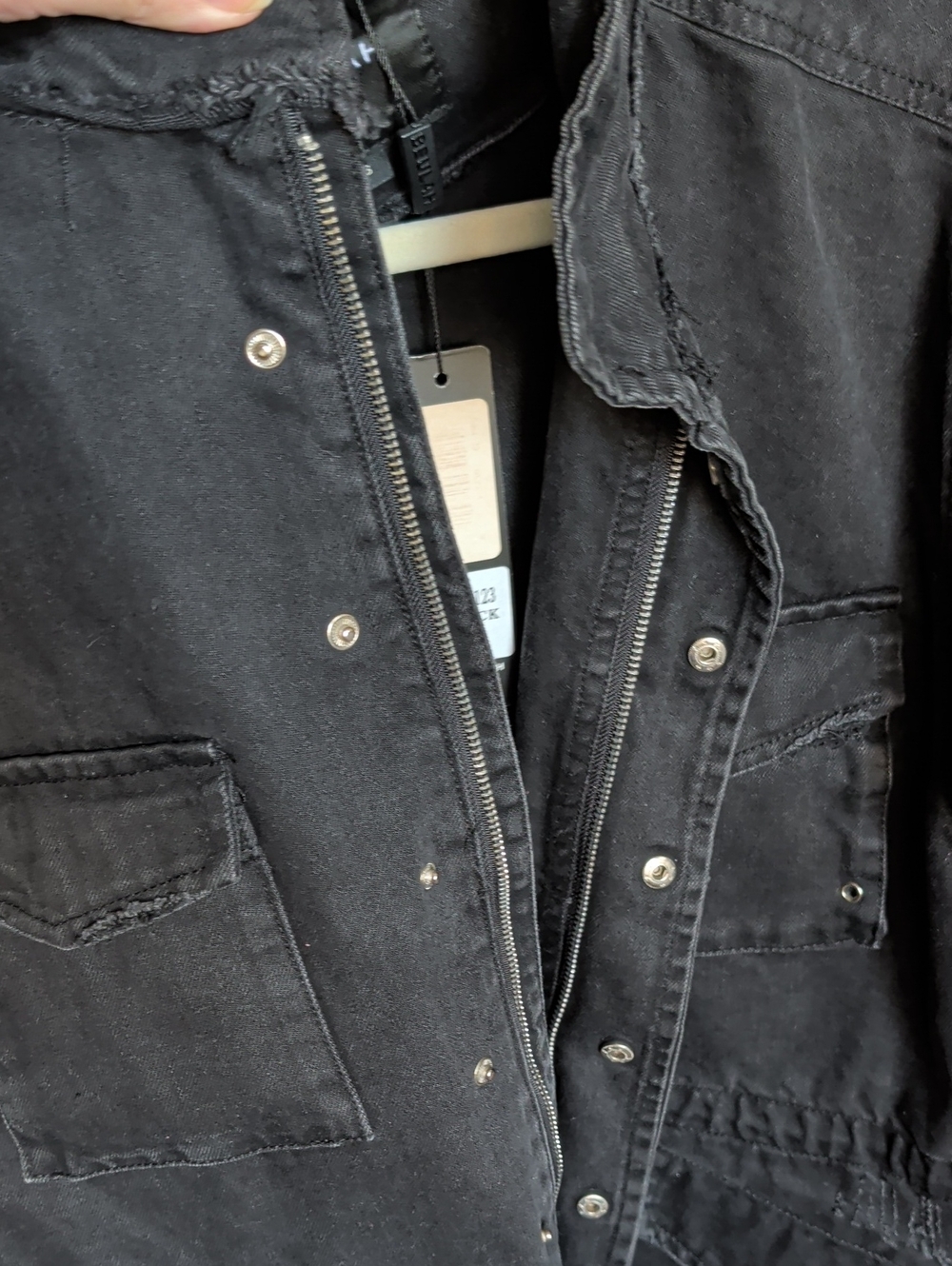 Women's Black %100 cotton Stylish Jacket With Metal Rings Size S - Picture 10 of 13